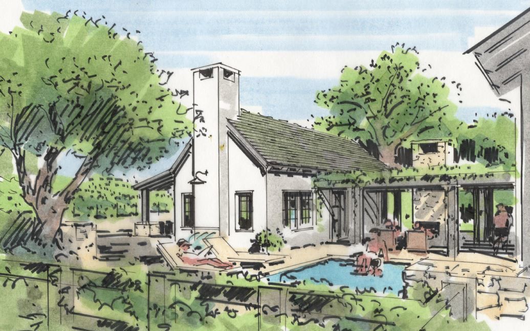 An artist image of the Stanly Ranch Vineyard Homes in south Napa.